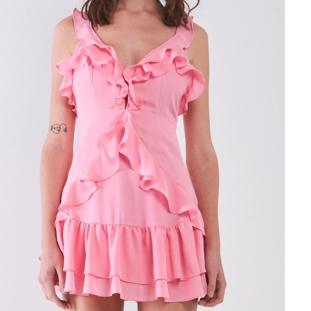 Pink ruffle mini dress - Picture 3 of 4